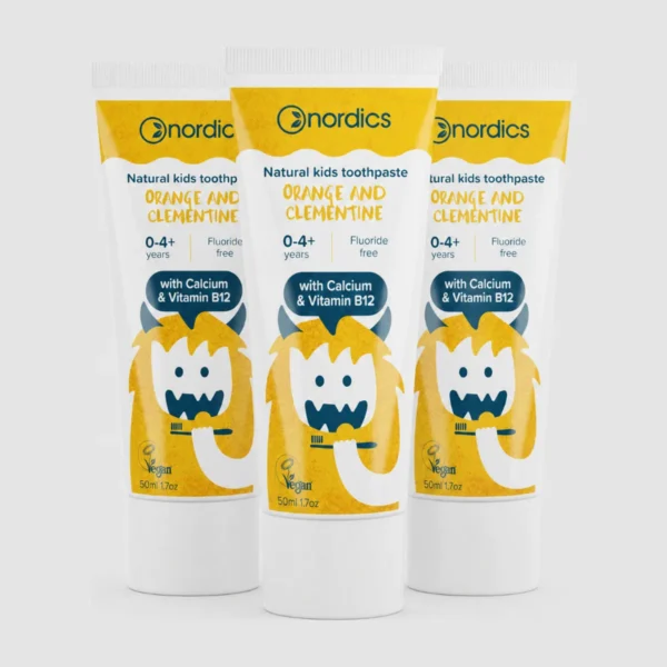Children's Toothpaste with Vitamin B12, Orange and Mandarin Flavors, 0+ - Set of 3